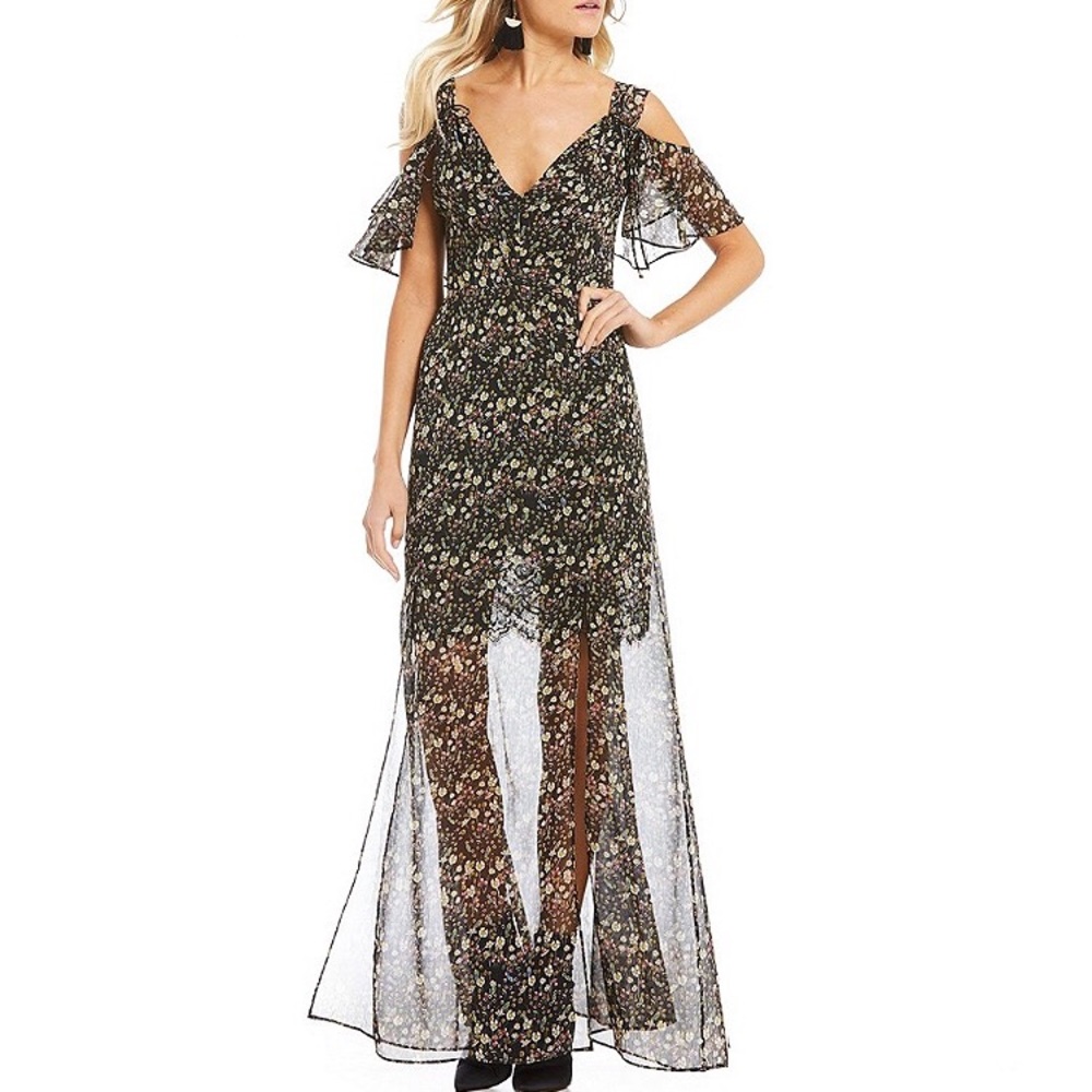 HP⭐️NWT French Connection Cold Shoulder Maxi Dress - Picture 2 of 8